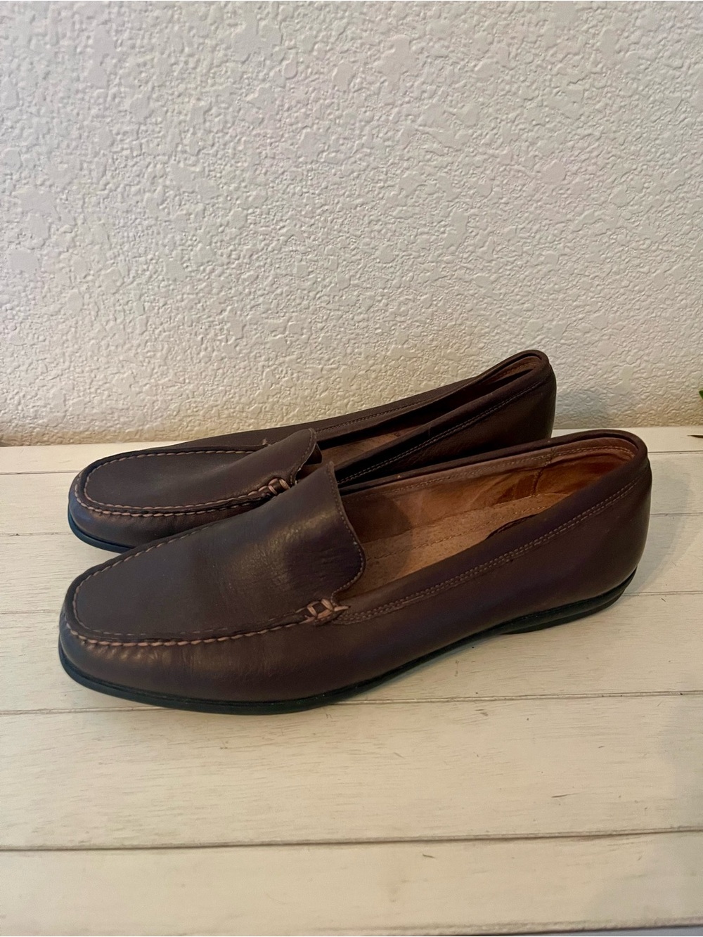Hush Puppies Women’s Brown Leather Tirana Loafers Shoes Flats